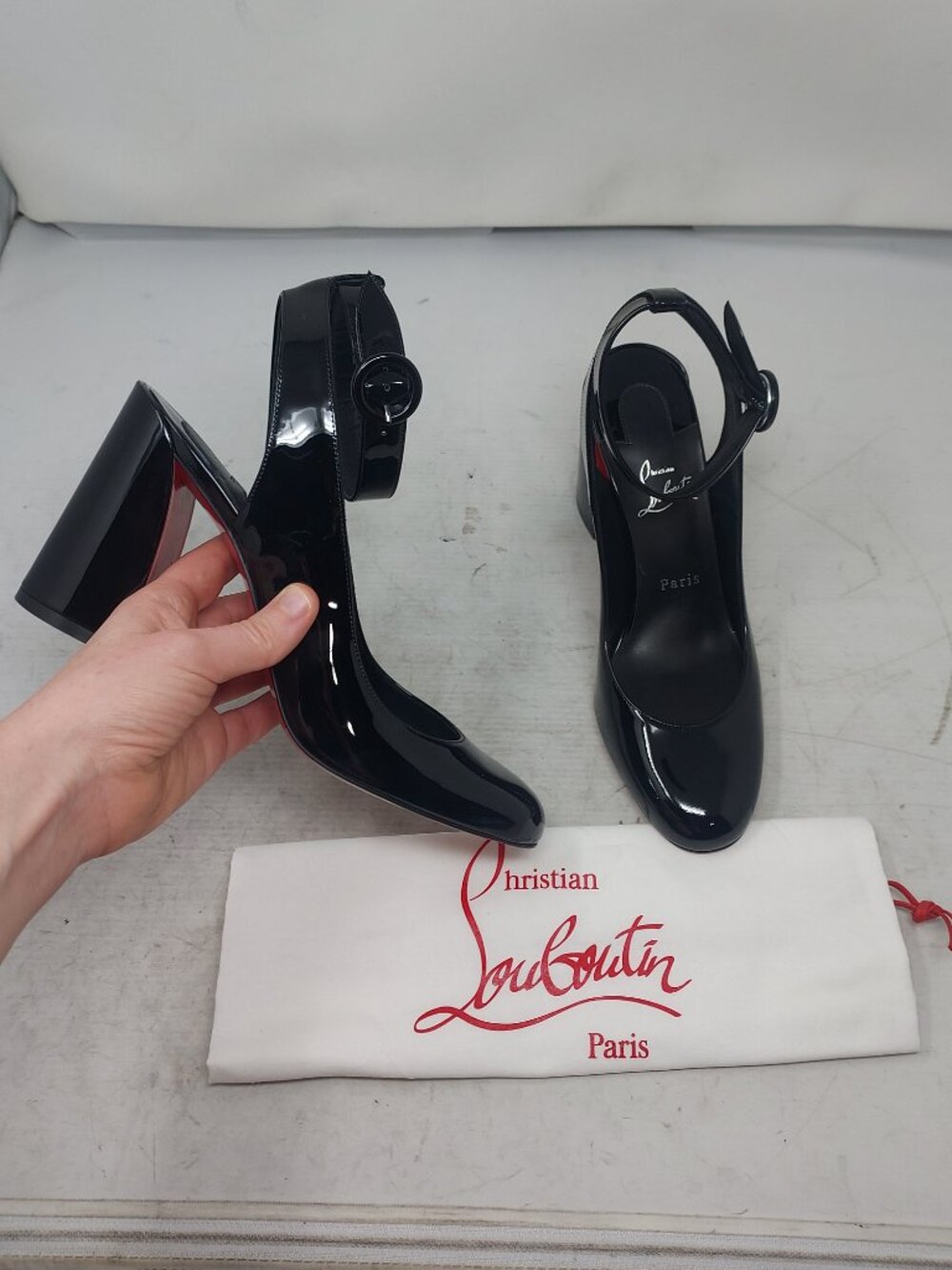 Christian Louboutin So Sab Patent Black Pump